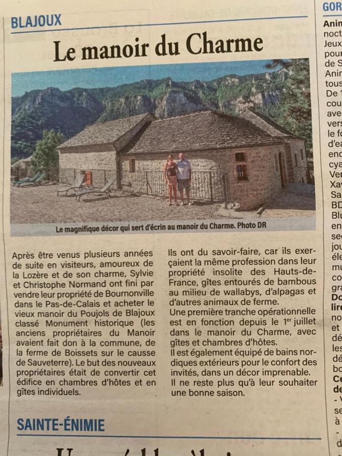 La Voutee 5 Epis Avec Bain Finlandais Prive Au Manoir Du Charme Gorges Du Tarn Bed & Breakfast Quezac  Eksteriør bilde