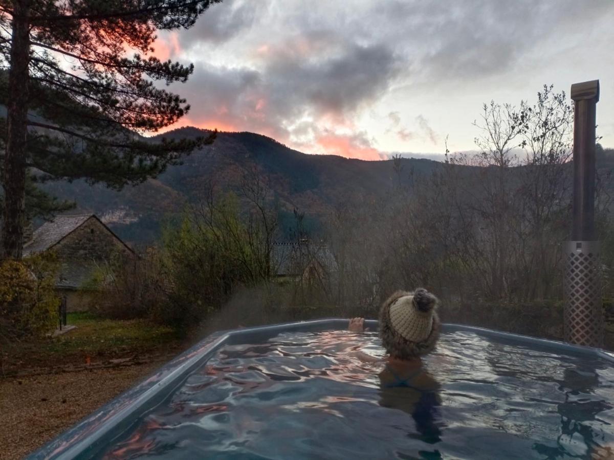 La Voutee 5 Epis Avec Bain Finlandais Prive Au Manoir Du Charme Gorges Du Tarn Bed & Breakfast Quezac  Eksteriør bilde